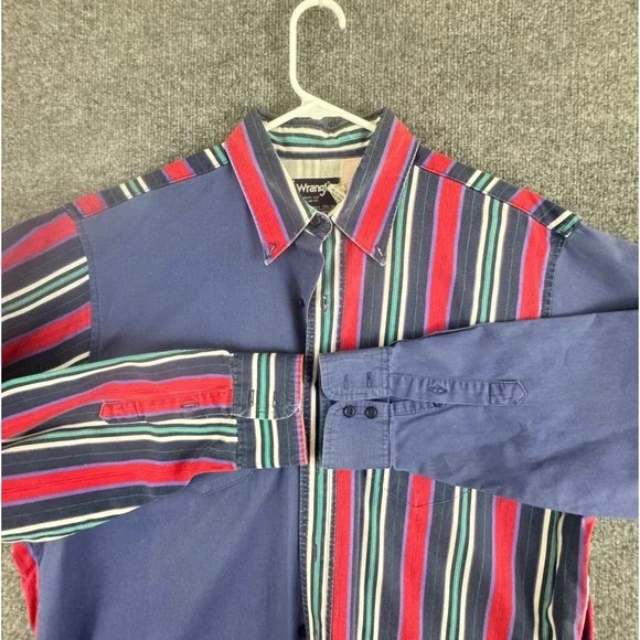 Vtg Wrangler Brushpopper Cowboy Size XL Rodeo Western stripe/ color block 90s